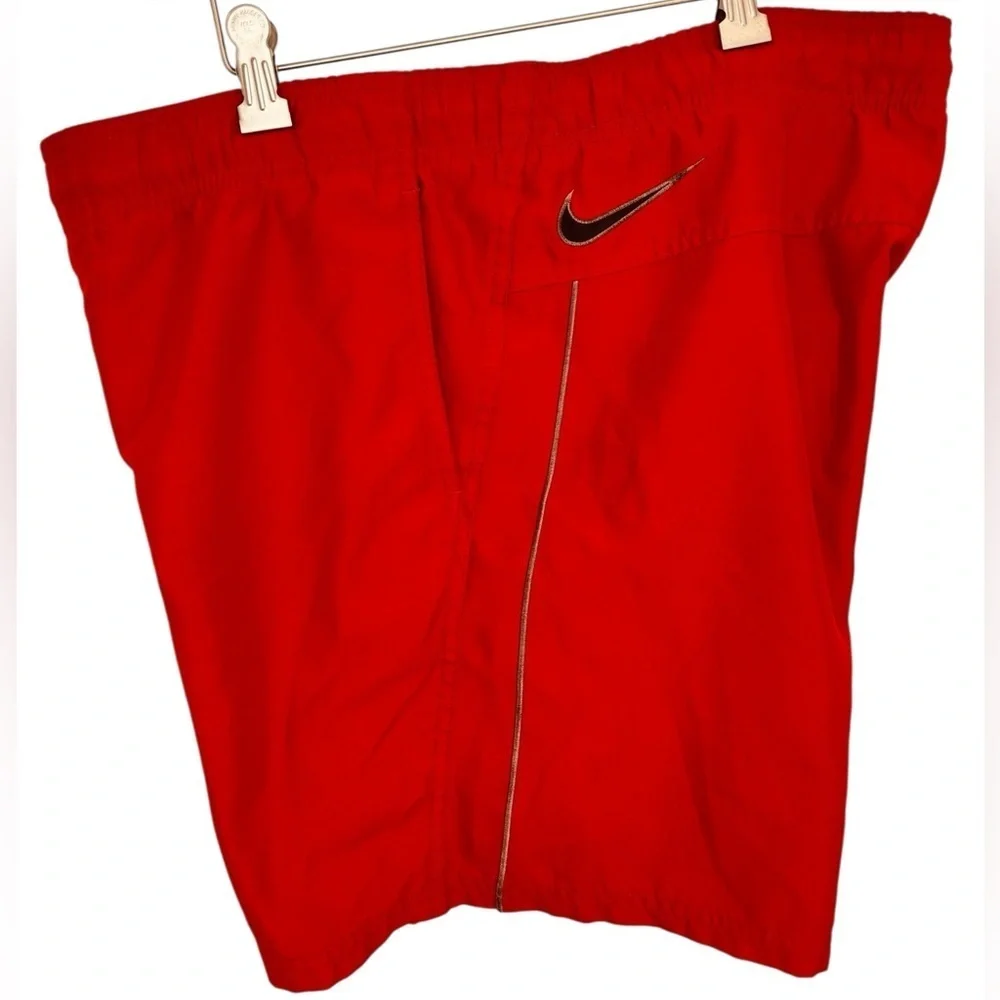 Nike Red Drawstring Swim Shorts, Size Small